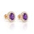 Elevate your look with these elegant amethyst oval halo stud earrings, designed for timeless luxury and refined...