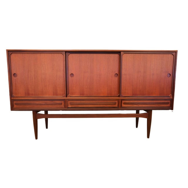 Danish Sideboard in Teak and Walnut with Sliding Doors, 1960s For Sale - Image 9 of 18