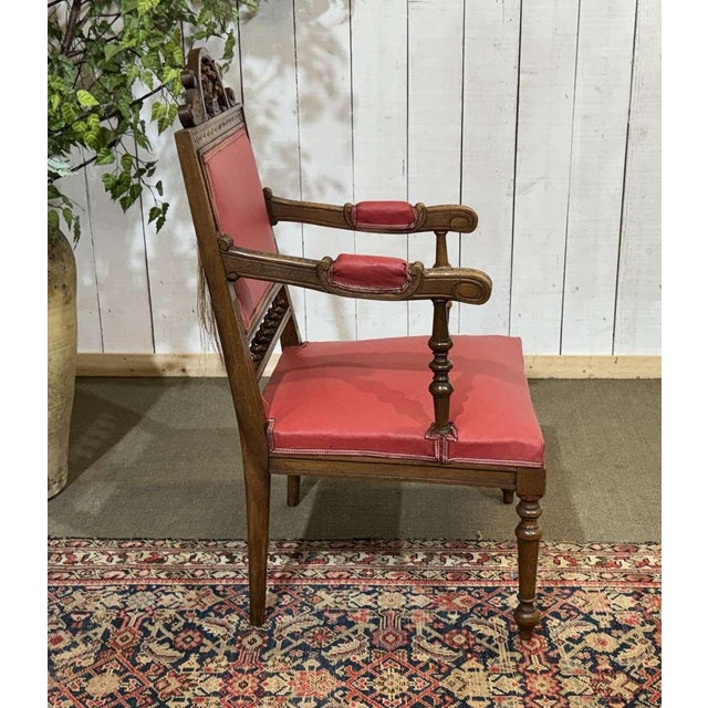 Set of Breton Armchair and Ottoman, 1930s For Sale - Image 9 of 16