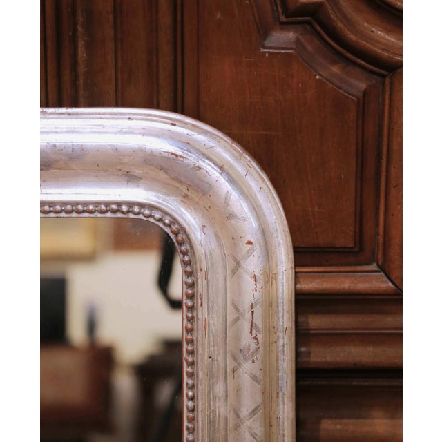 French 19th Century French Louis Philippe Silver Leaf Mercury Glass Wall Mirror For Sale - Image 3 of 7