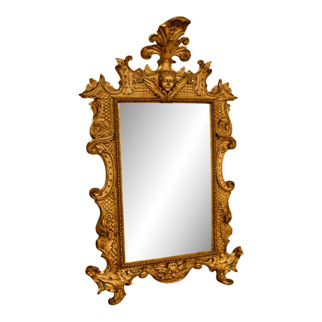 French 18th Century Giltwood Cherub Mirror C. 1790 For Sale