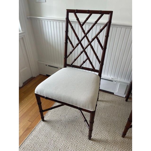 Century Furniture Set of 8 Brighton Faux Bamboo Dining Chairs - Never Used For Sale - Image 4 of 9