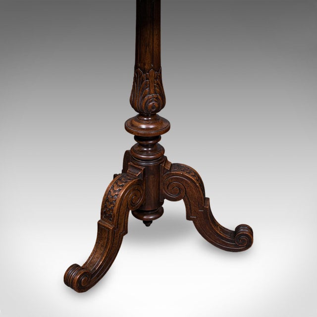 Antique Decanter Table, English, Walnut, Marble, Wine, Cocktail, High Victorian For Sale - Image 9 of 12
