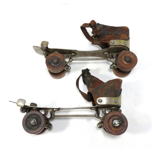 Antique Wooden Wheel Roller Skates a Pair Chairish