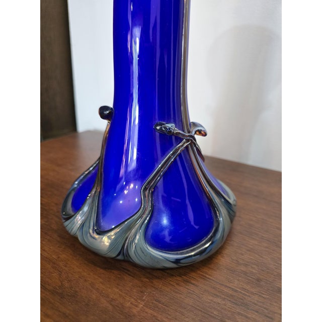 Cobalt Blue Blown Glass Vase from Silice Création Biot, 1995 For Sale - Image 4 of 18