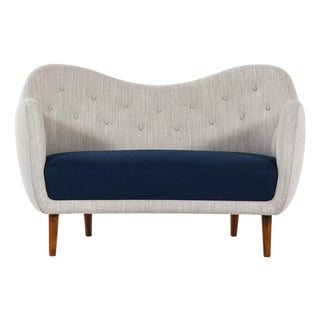 Sofa in Stained Beech and Wool attributed to Finn Juhl, 1946 For Sale