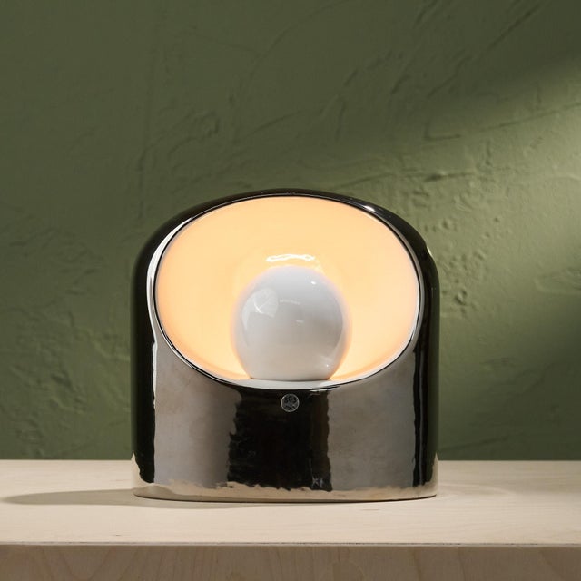 Venezia Table Lamp in Ceramic and Silver by Marcello Cuneo for SC3 / Phillips, Italy, 1970s For Sale - Image 13 of 13
