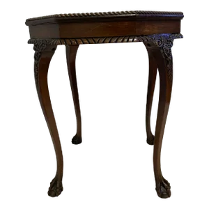 Late 20th Century Mahogany Ball and Claw Footed Irish George 2nd Style Parlor Table