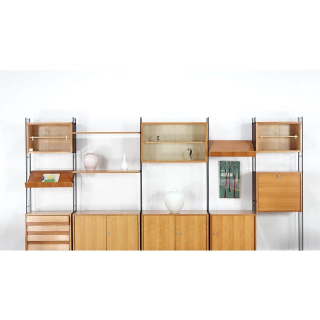 Mid-Century Modern German Cherrywood Regal Wall Unit For Sale - Image 8 of 14