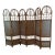 Vintage 6-Panel Bamboo Rattan Folding Room Divider Screen Arched Fan Top 1970's For Sale