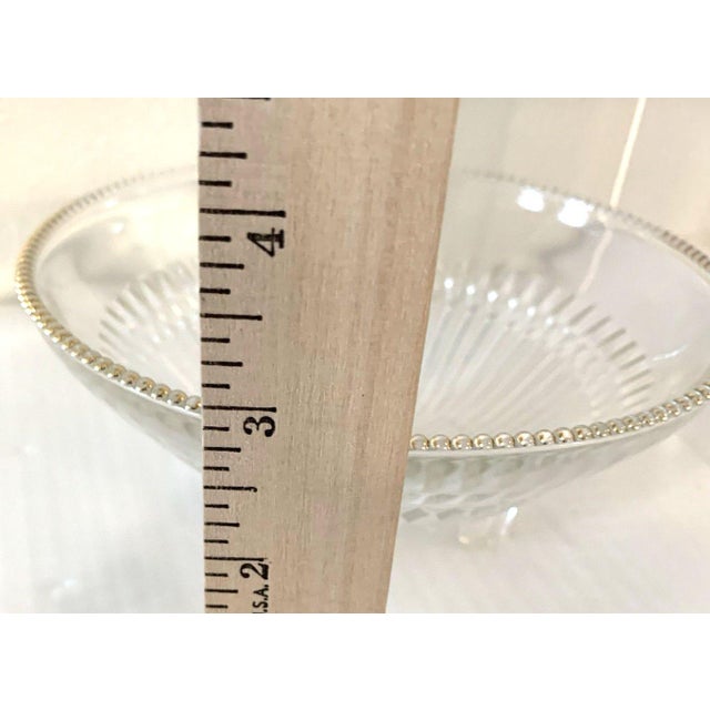 Mid 20th Century Vintage Mid Century Modern Jeannette 3-Feet Nut/Candy Bowl Diamond-Paneled Sides Beaded Trim 1950s-70s For Sale - Image 5 of 8