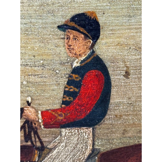English Oil Painting of Racehorse Persimmon With Jockey Jack Watts, Royal Thoroughbred Portrait Circa 1898 in the Manner of John Frederick Herring Sr. For Sale - Image 4 of 18