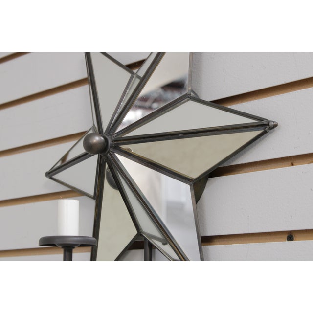 1990s Meyda Mirrored Star Electric Wall Sconces - a Pair For Sale - Image 9 of 13