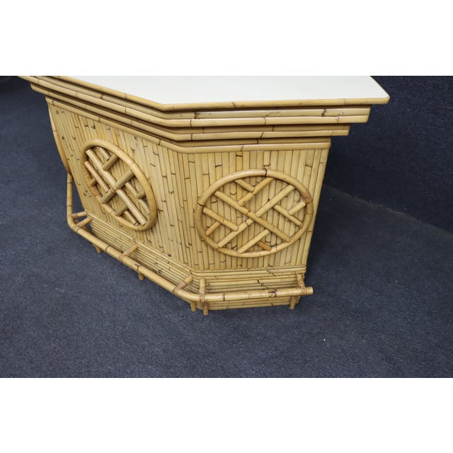 Mid-Century Modern Split Bamboo & Rattan Tiki Dry Bar For Sale - Image 12 of 18
