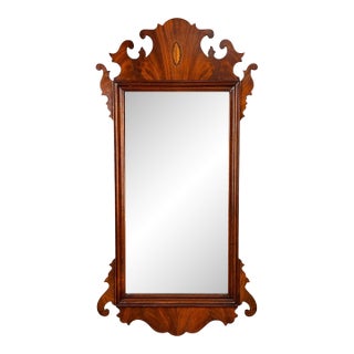 Chippendale, Wall Mirror, Mahogany, Beveled Glass, Uk, 20th C. For Sale