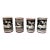 Vintage Antica Siena Italian Pottery Black White Deer Cups or Vases - Set of 3 For Sale
