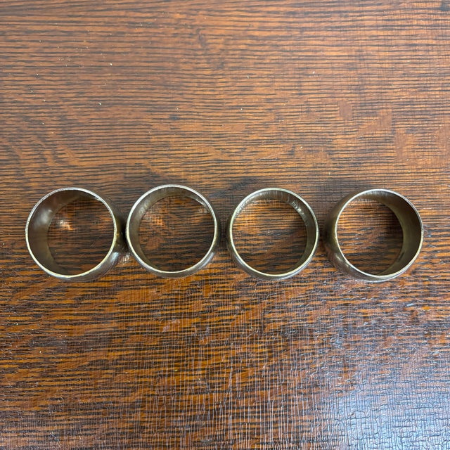 Vintage Brass Napkin Rings - Set of 4 For Sale In Kansas City - Image 6 of 6