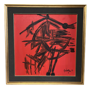 Castagno, Abstract Composition, 1970s, Oil on Canvas, Framed