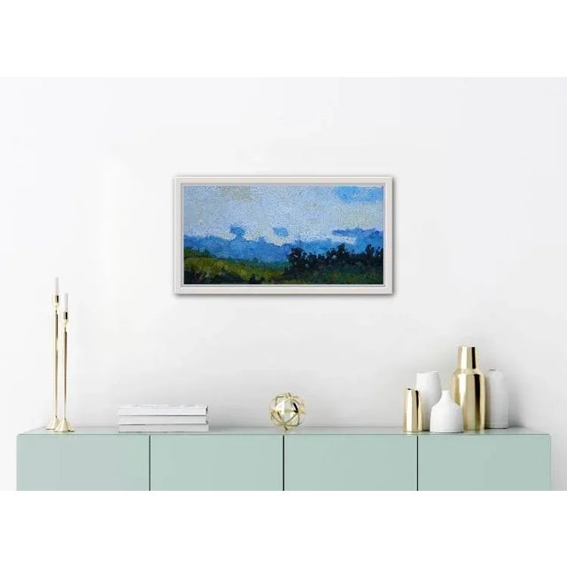 Quiet Places & Desertscapes — Contemporary Abstract Cloudscape Original oil painting by Haas, 24 x 12 unframed on...