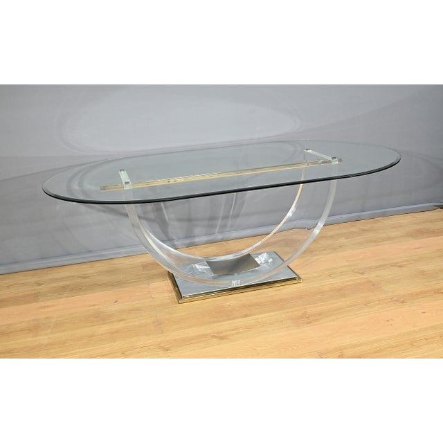 Glass Table attributed to C. Hollis Jones for Belgo Chrom, 1970s For Sale - Image 17 of 17