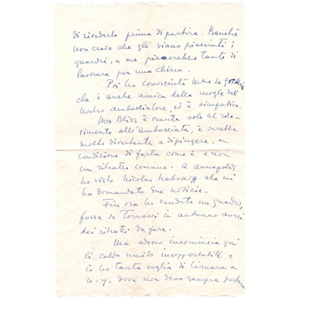 Two letters from Milena Barilli to the Countess Pecci Blunt. The first one is one piece, plus envelope included...