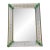 Rectangular Contemporary Venetian Murano Glass Mirror Featuring Green Floreal Hand-Carving For Sale