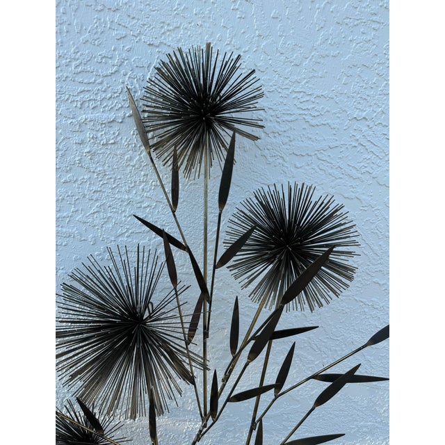 C Jere Signed 1979 Large Brass Pom Pom Wall Art Sculpture MCM For Sale In Naples, FL - Image 6 of 12