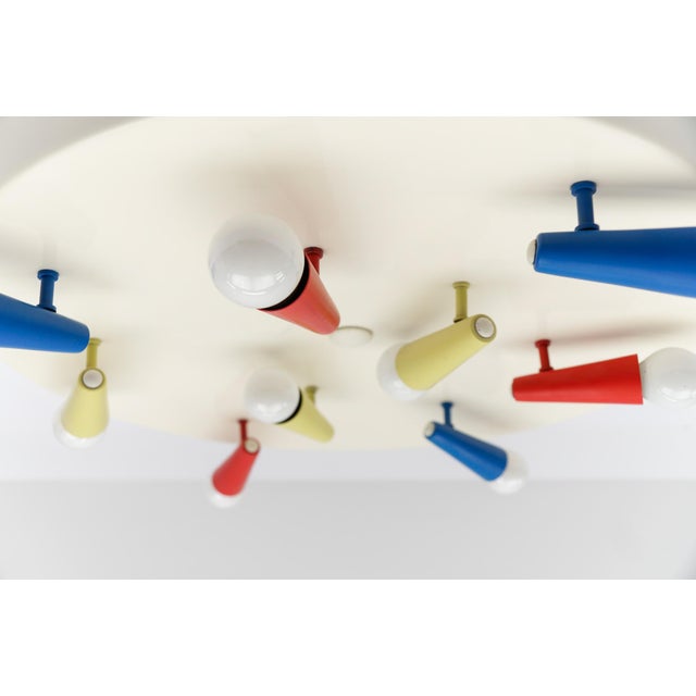 Metal Mid-Century Modern Italian Flush Mount, 1960s For Sale - Image 7 of 16