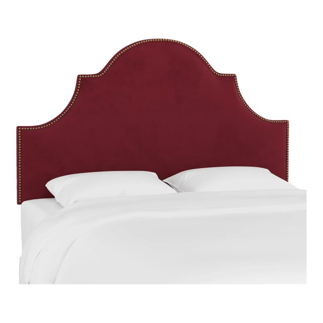 Halsted Headboard in Berry Classic Velvet, Full For Sale
