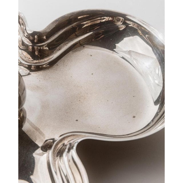 Vintage Silver-Plated Centerpiece with Side Bowls and Egg-Shaped Handle, 1940s For Sale - Image 5 of 11
