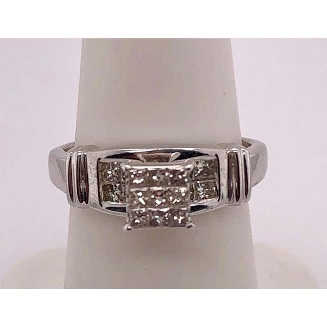 14 Karat White Gold Contemporary Ring 1.00 Total Diamond Weight For Sale - Image 9 of 9