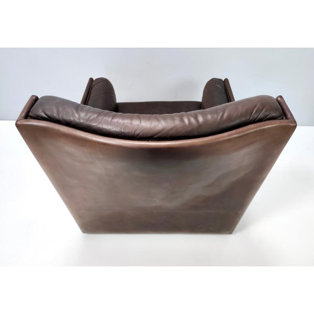 Vintage Italian Brown Leather Chair, 1970s For Sale - Image 10 of 16