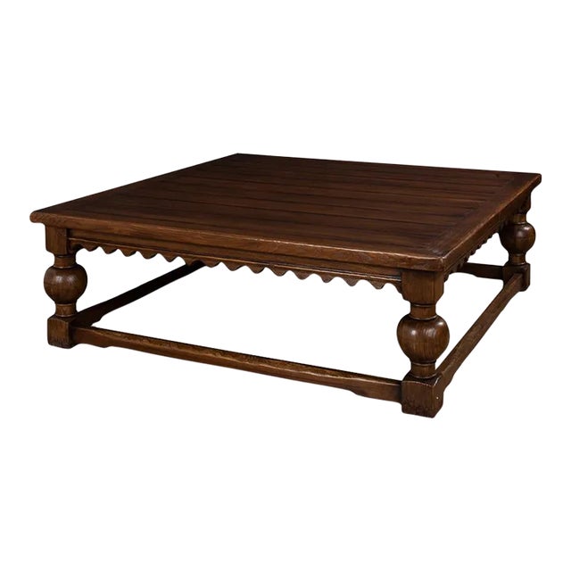 Large Rustic Square Coffee Table | Chairish