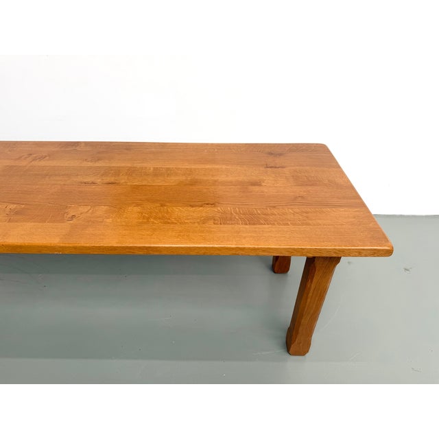 Large Brutalist Dining Table in Oak, 1970s For Sale - Image 10 of 18