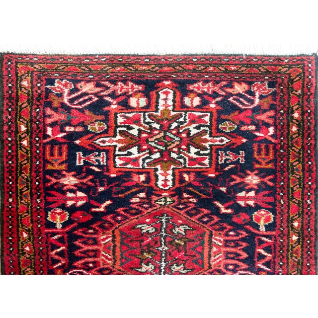 Red Mid-20th Century Persian Heriz Runner For Sale - Image 8 of 14