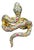 Bochic "Orient" Vintage Sapphire & Ruby Serpent Cuff Set In 18K Gold & Silver For Sale