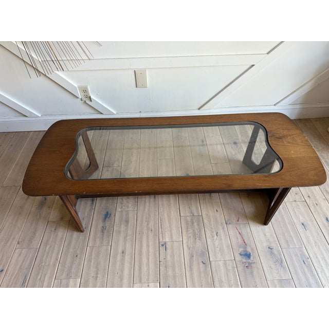 1960s Bassett Coffee Table Mid Century Modern Walnut After Adrian Pearsall For Sale In Philadelphia - Image 6 of 8