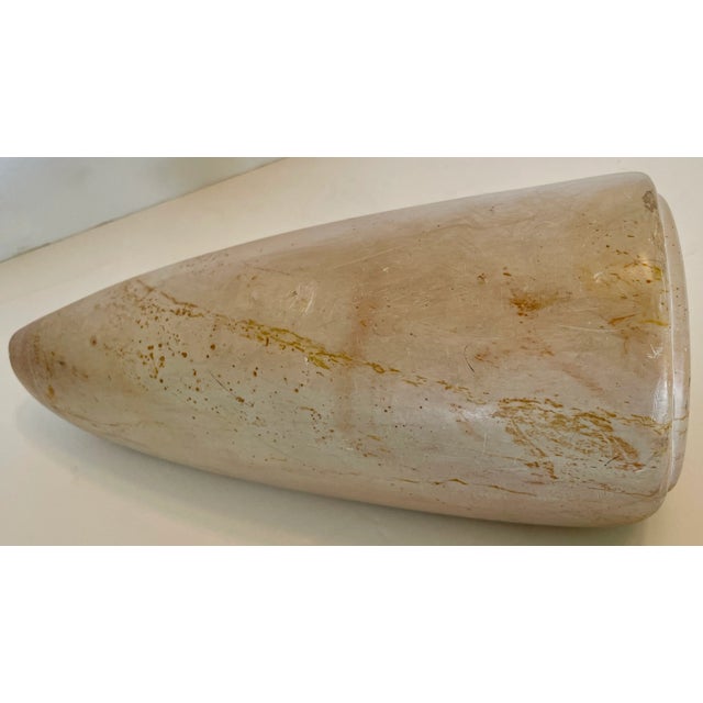 Elegant and timeless shell shaped marble sculpture. Heavy and well done. Signed M Nichols and dated 1995. Several small...