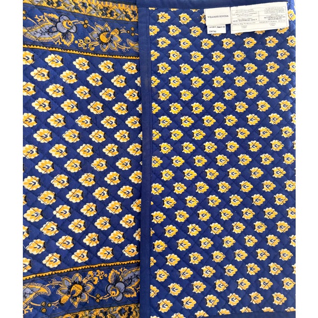 Textile Late 20th Century Williams Sonoma Blue and Yellow French Country Floral Large Table Runner For Sale - Image 7 of 9