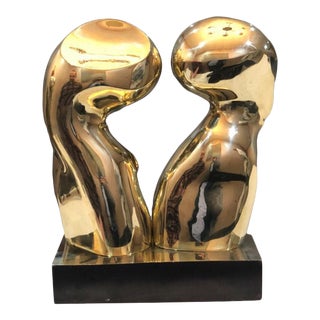 "The Kiss" Contemporary Abstract Bronze Sculpture For Sale