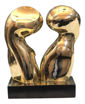 "The Kiss" Contemporary Abstract Bronze Sculpture