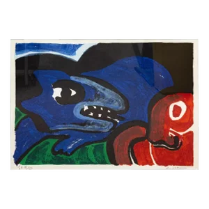 Bengt Lindström Composition, Tête d'Animal Signed Lithograph E.A. XI/XII Framed