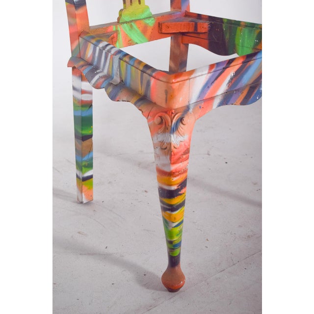 Wood Urban Art Turned Chair by Francisco Camilo, 1950s For Sale - Image 7 of 8