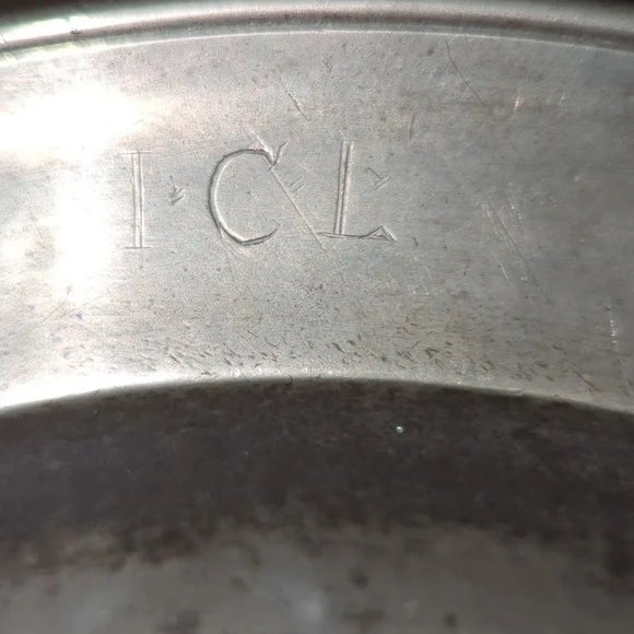 Antique German Feinzinn Pewter Plate With Crest & Monogram (C. 1780–1840) For Sale - Image 9 of 9