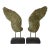 Large Rustic Verdigris Wing Sculptures on Stands - A Pair For Sale