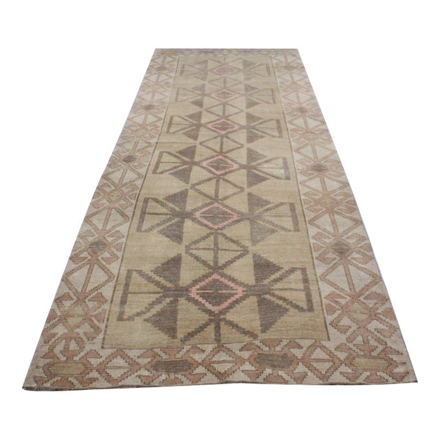 Brown Hand Knotted Vintage Turkish - 61" X 149" For Sale