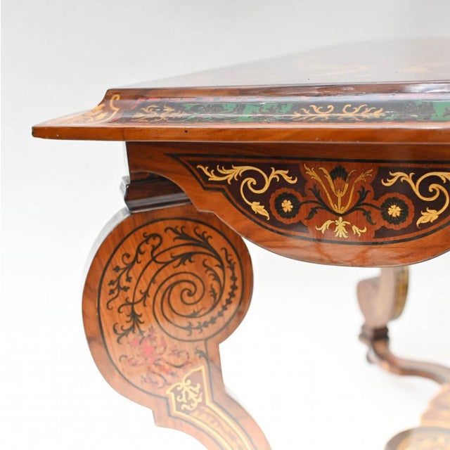 Italian Marquetry Side Table Console Inlay For Sale - Image 6 of 18