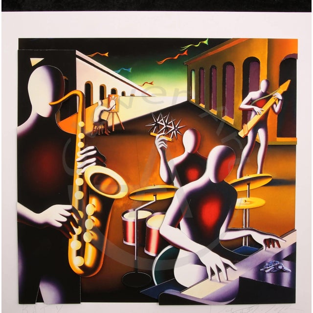 Metaphysical harmony is a limited edition 3d construction on paper by american artist mark kostabi, created in 2022. Known...