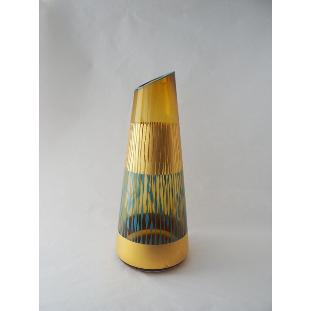 Early 21st Century Blue Conical Vase by Nicoletta de Grandis For Sale - Image 5 of 7