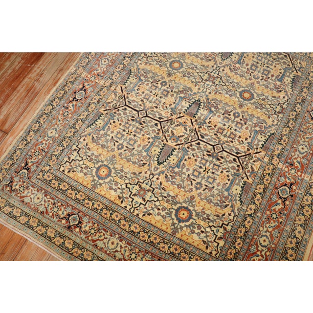 Red Zabihi Collection Hadji Jalili Tabriz Rug For Sale - Image 8 of 9